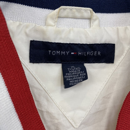 古着 used　TOOMY HILFIGER　トミーヒルフィガー　フルジップナイロンジャケット　白　ホワイト　XLサイズ