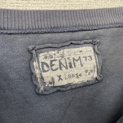 DENIM73　半袖プリントTシャツ　灰色　グレー　XLサイズ