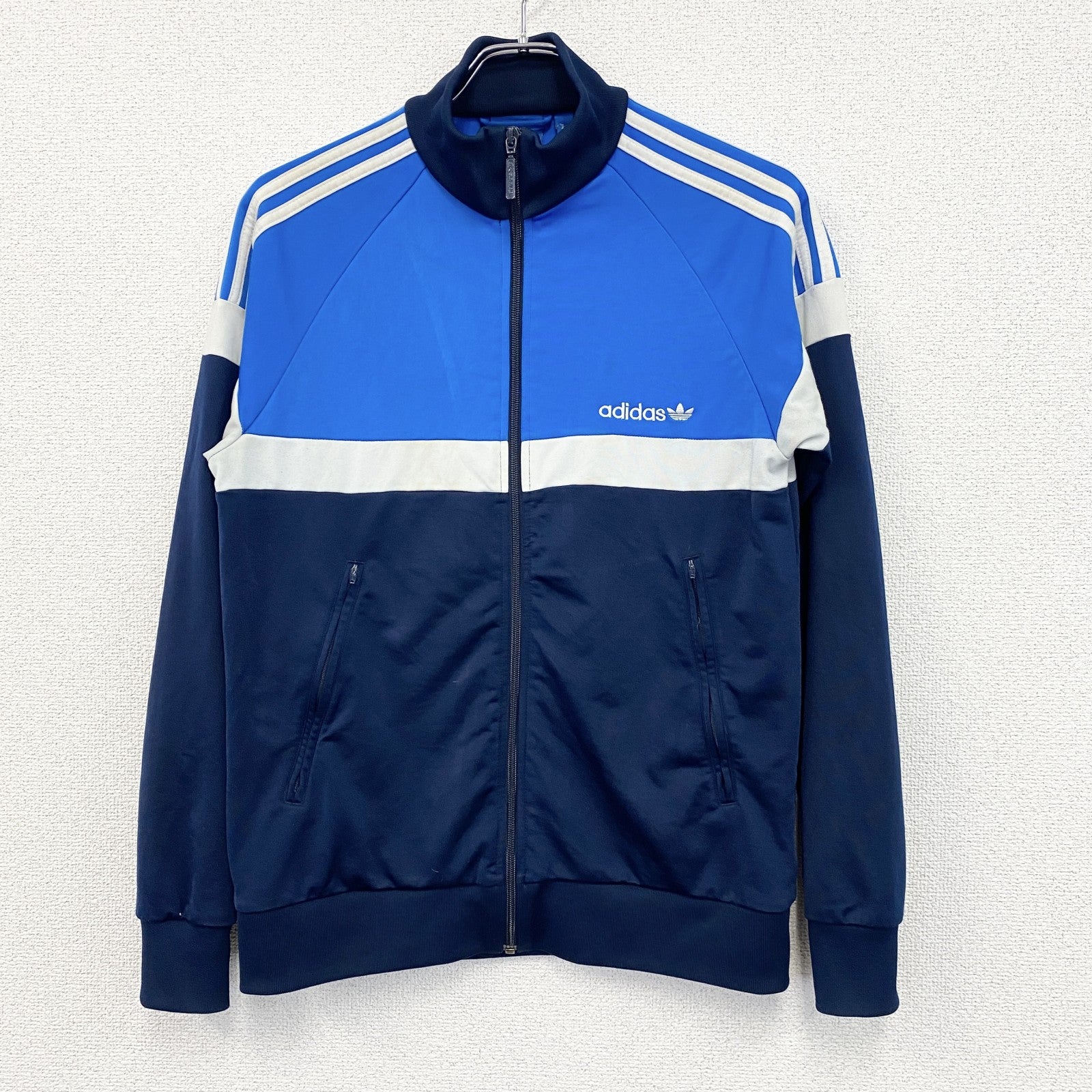 adidas　アディダス　トラックジャケット/ジャージ　ロゴ刺繡　青　Sサイズ