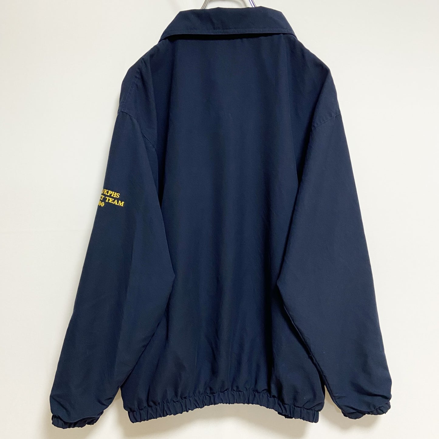 古着 used　McCARTHY　長袖ワンポイント刺繍ブルゾン　ジップアップジャケット　ネイビー　紺　秋冬服　Mサイズ