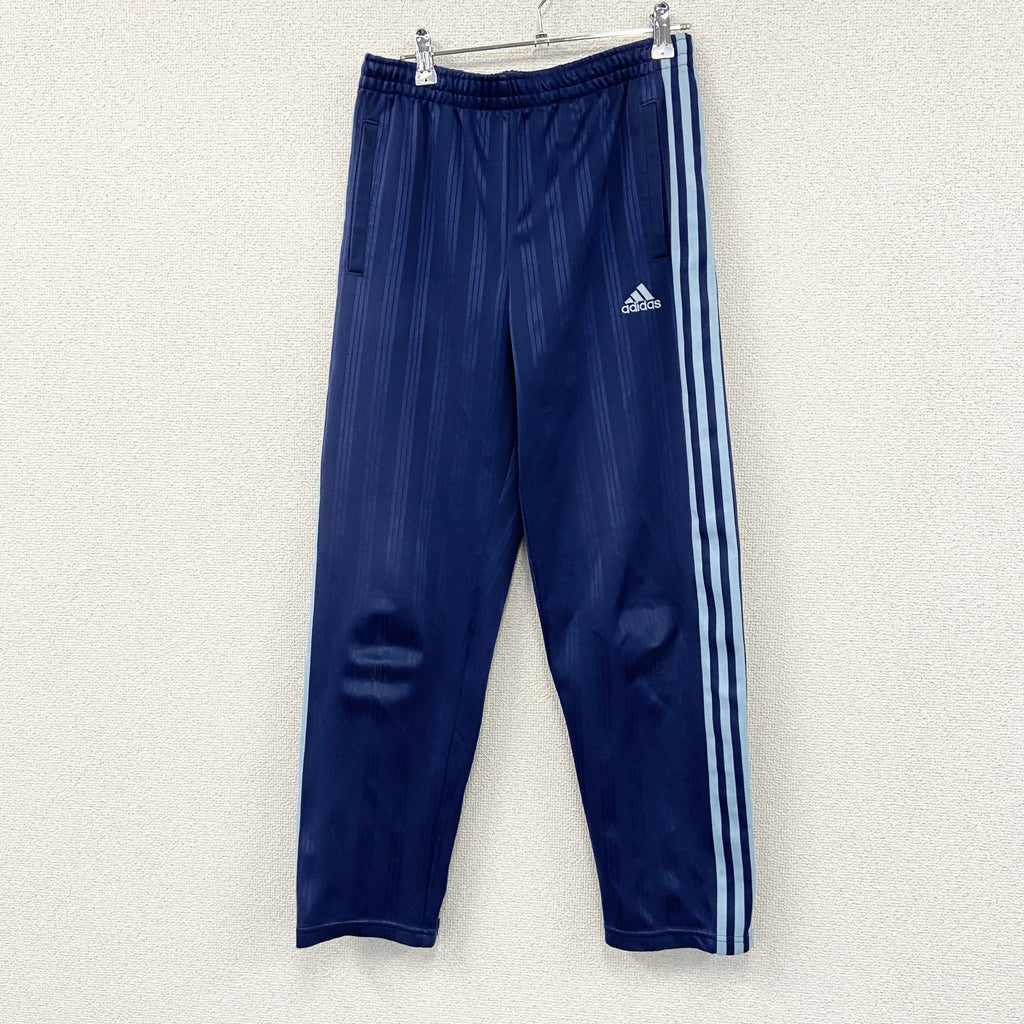 adidas　アディダス　トラックパンツ/ジャージパンツ　パフォーマンスロゴ　刺繍ロゴ　スリーストライプス　紺　ネイビー　Lサイズ