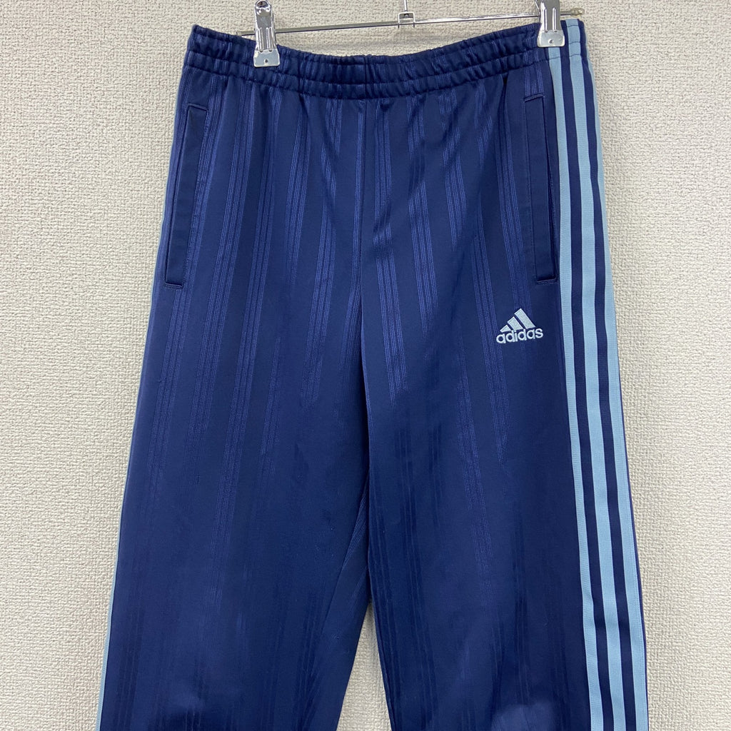 adidas　アディダス　トラックパンツ/ジャージパンツ　パフォーマンスロゴ　刺繍ロゴ　スリーストライプス　紺　ネイビー　Lサイズ
