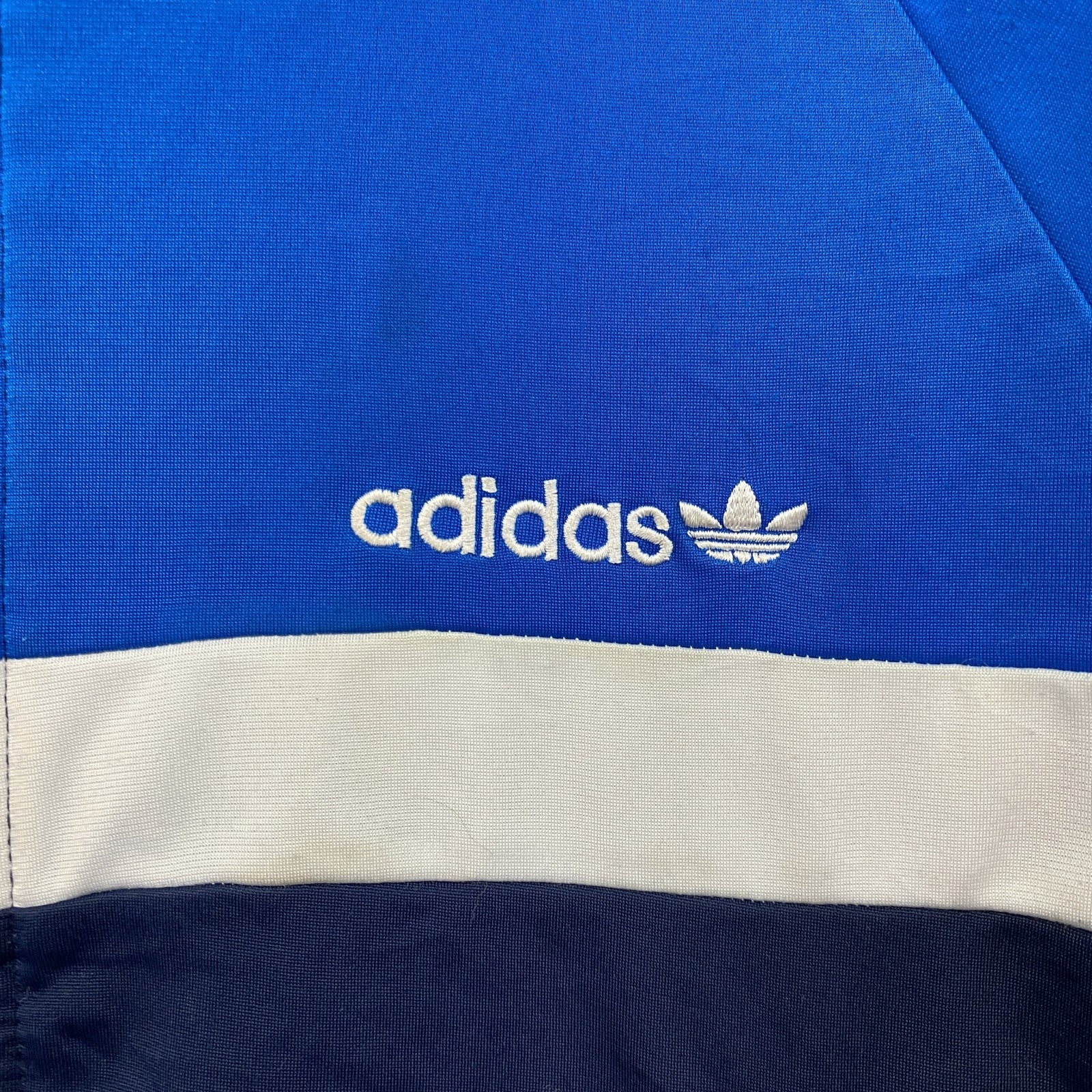 adidas　アディダス　トラックジャケット/ジャージ　ロゴ刺繡　青　Sサイズ