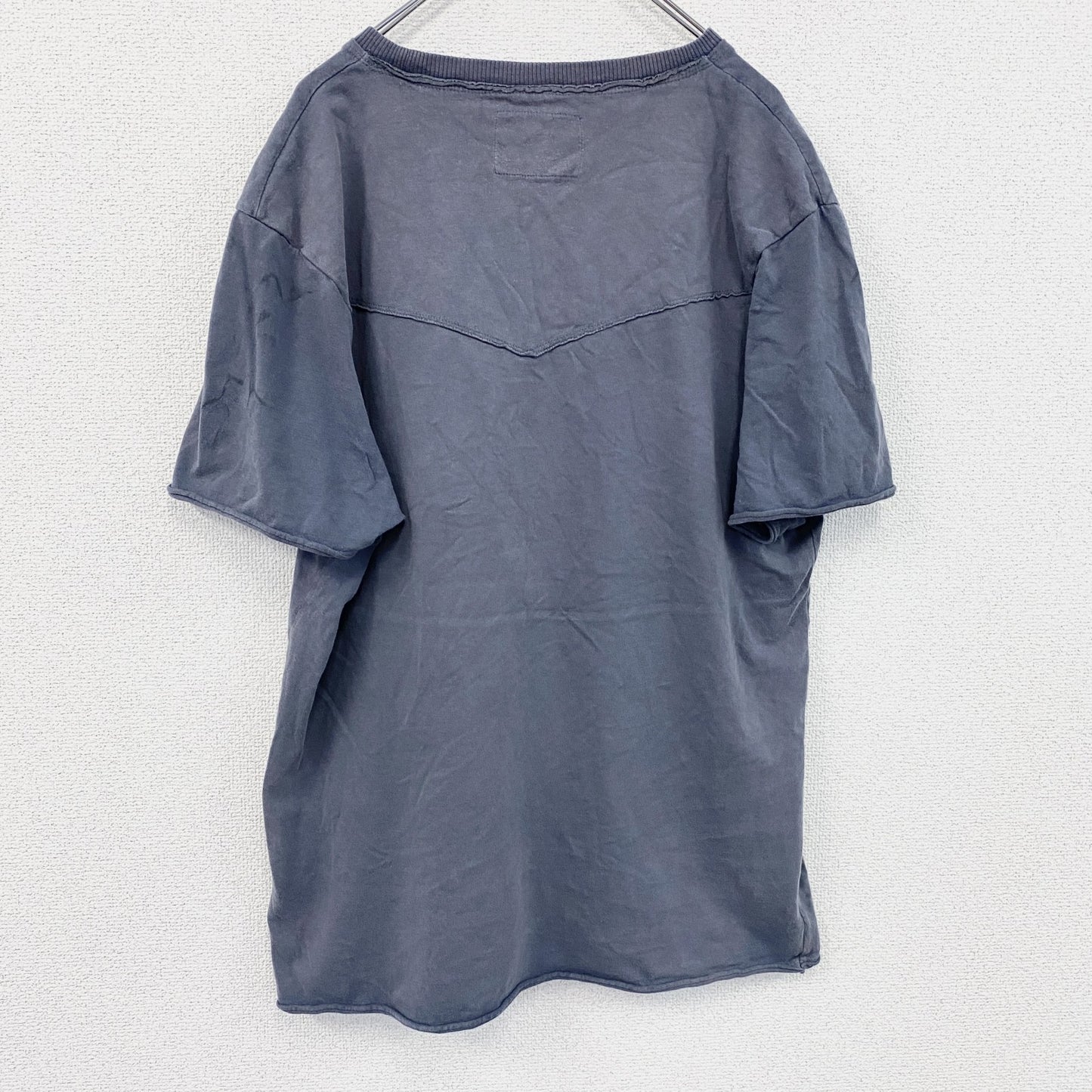 DENIM73　半袖プリントTシャツ　灰色　グレー　XLサイズ