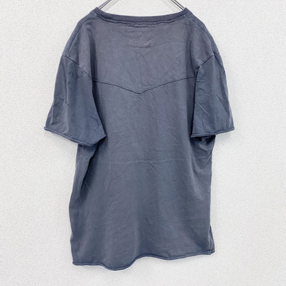 DENIM73　半袖プリントTシャツ　灰色　グレー　XLサイズ