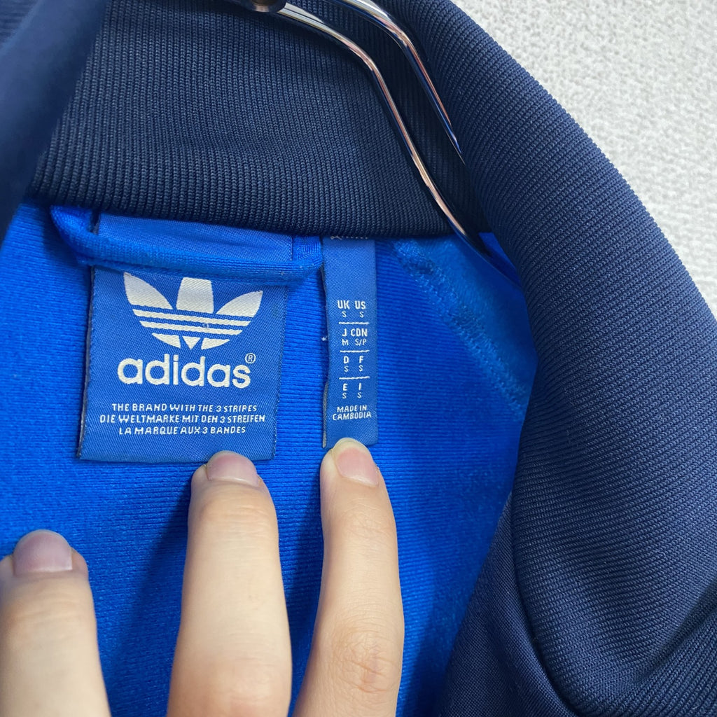 adidas　アディダス　トラックジャケット/ジャージ　ロゴ刺繡　青　Sサイズ