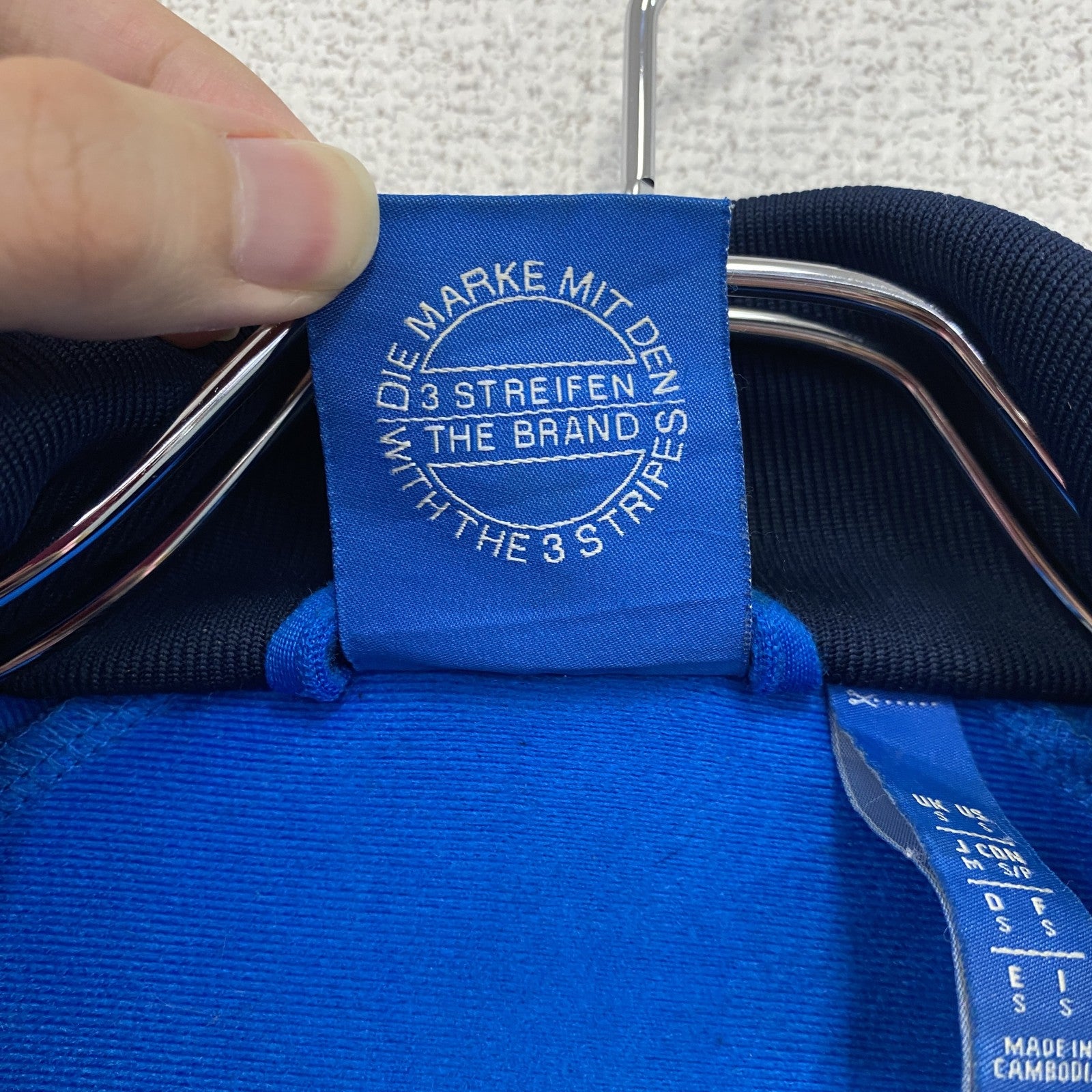 adidas　アディダス　トラックジャケット/ジャージ　ロゴ刺繡　青　Sサイズ