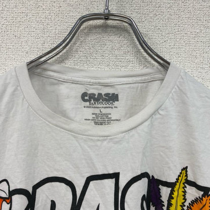 CRASH BANDICOOT　クラッシュバンディクー　半袖プリントTシャツ　キャラクターT 　白　ホワイト　Lサイズ