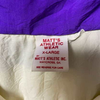 古着 used　MATT’S ATHLETIC　長袖ナイロンジャケット　ワンポイント刺繍　マルチカラー　ハイネック　XLサイズ