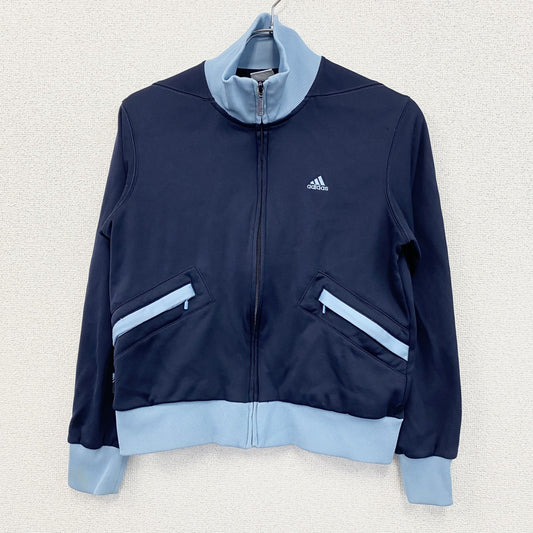 adidas　アディダス　トラックジャケット/ジャージ　ロゴ刺繡　青　ブルー　Mサイズ
