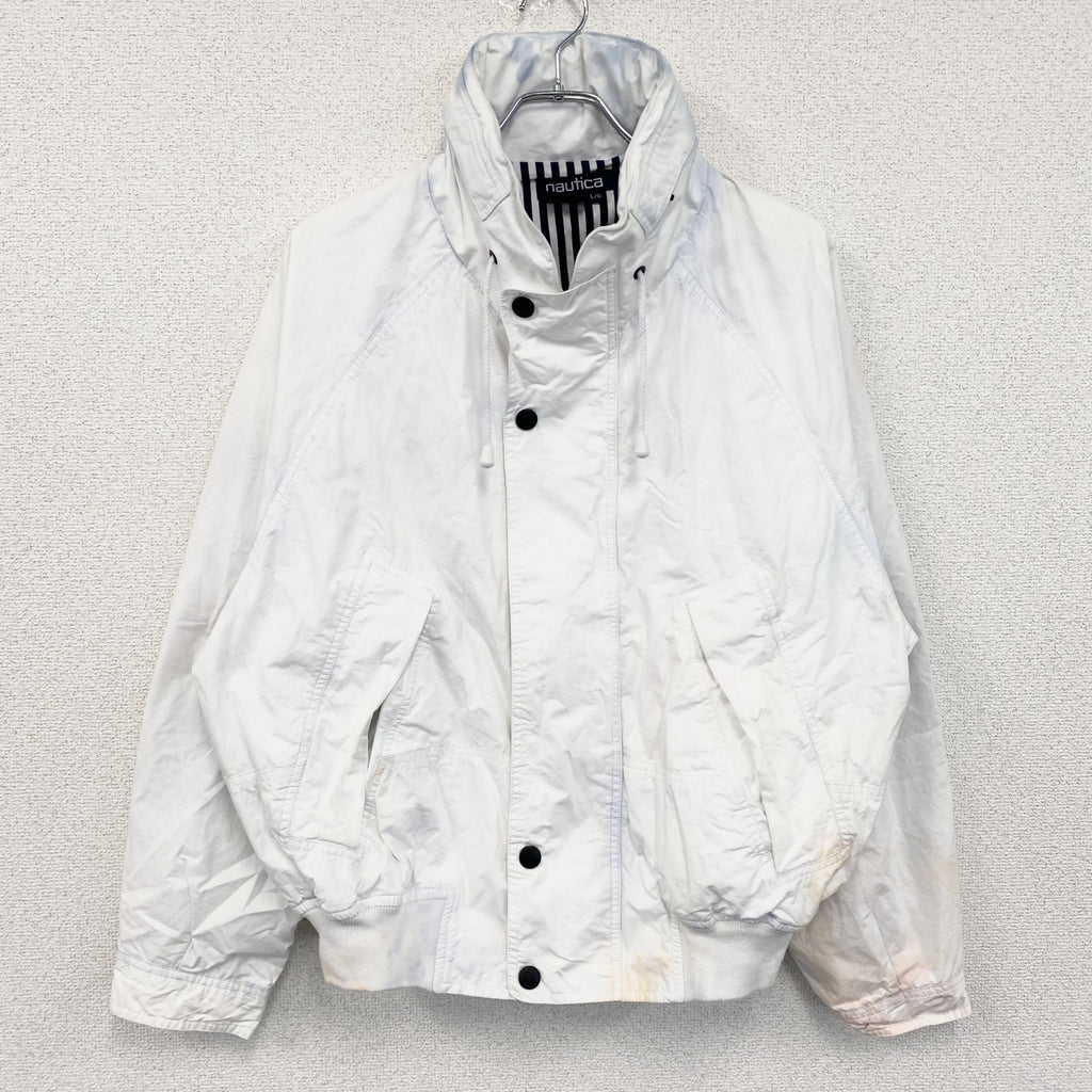 古着 used　nautica　ノーティカ　フルジップブルゾン　白　ホワイト　Lサイズ