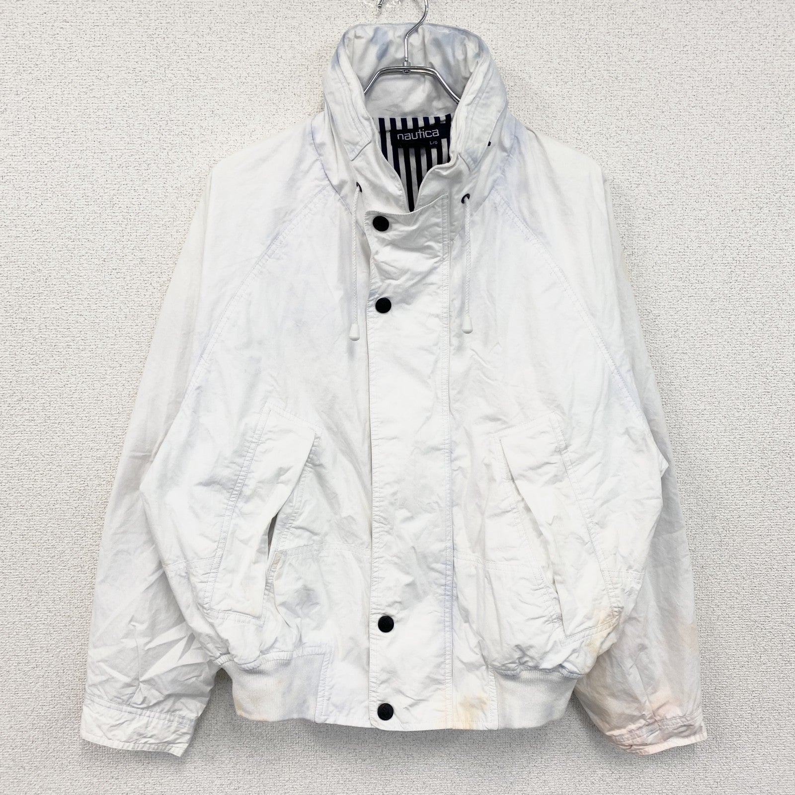 古着 used　nautica　ノーティカ　フルジップブルゾン　白　ホワイト　Lサイズ