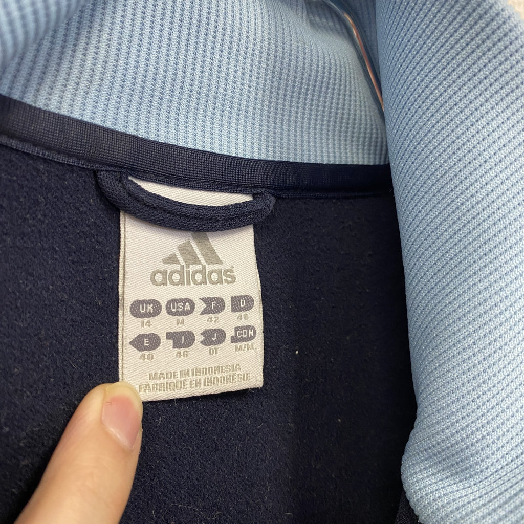 adidas　アディダス　トラックジャケット/ジャージ　ロゴ刺繡　青　ブルー　Mサイズ