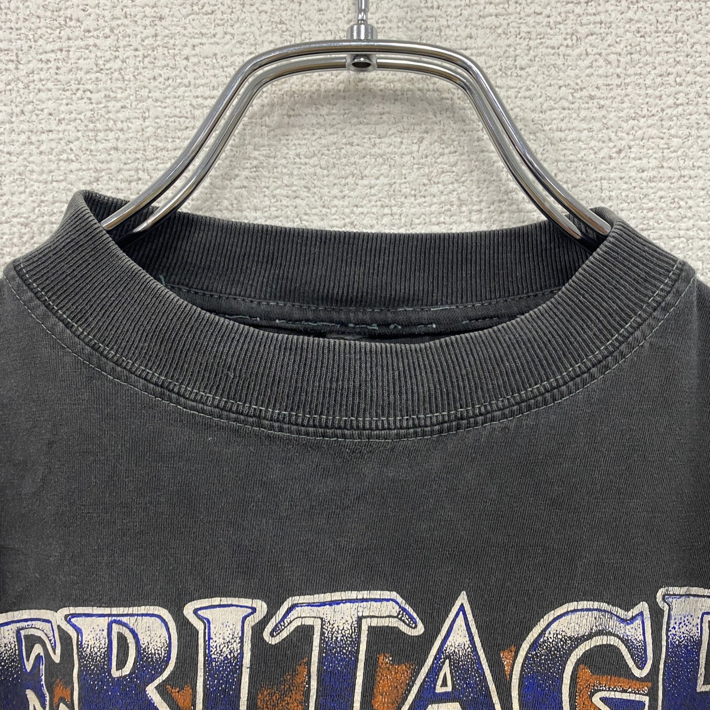 ～00s　HERITAGE　TRUCKER　半袖プリントTシャツ　インディアンプリント　ヴィンテージ　黒　ブラック　