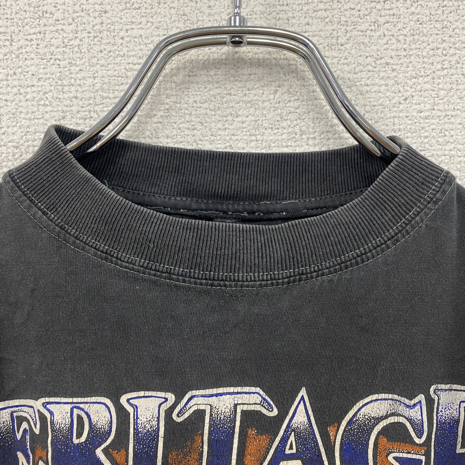～00s　HERITAGE　TRUCKER　半袖プリントTシャツ　インディアンプリント　ヴィンテージ　黒　ブラック　