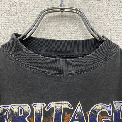 ～00s　HERITAGE　TRUCKER　半袖プリントTシャツ　インディアンプリント　ヴィンテージ　黒　ブラック　