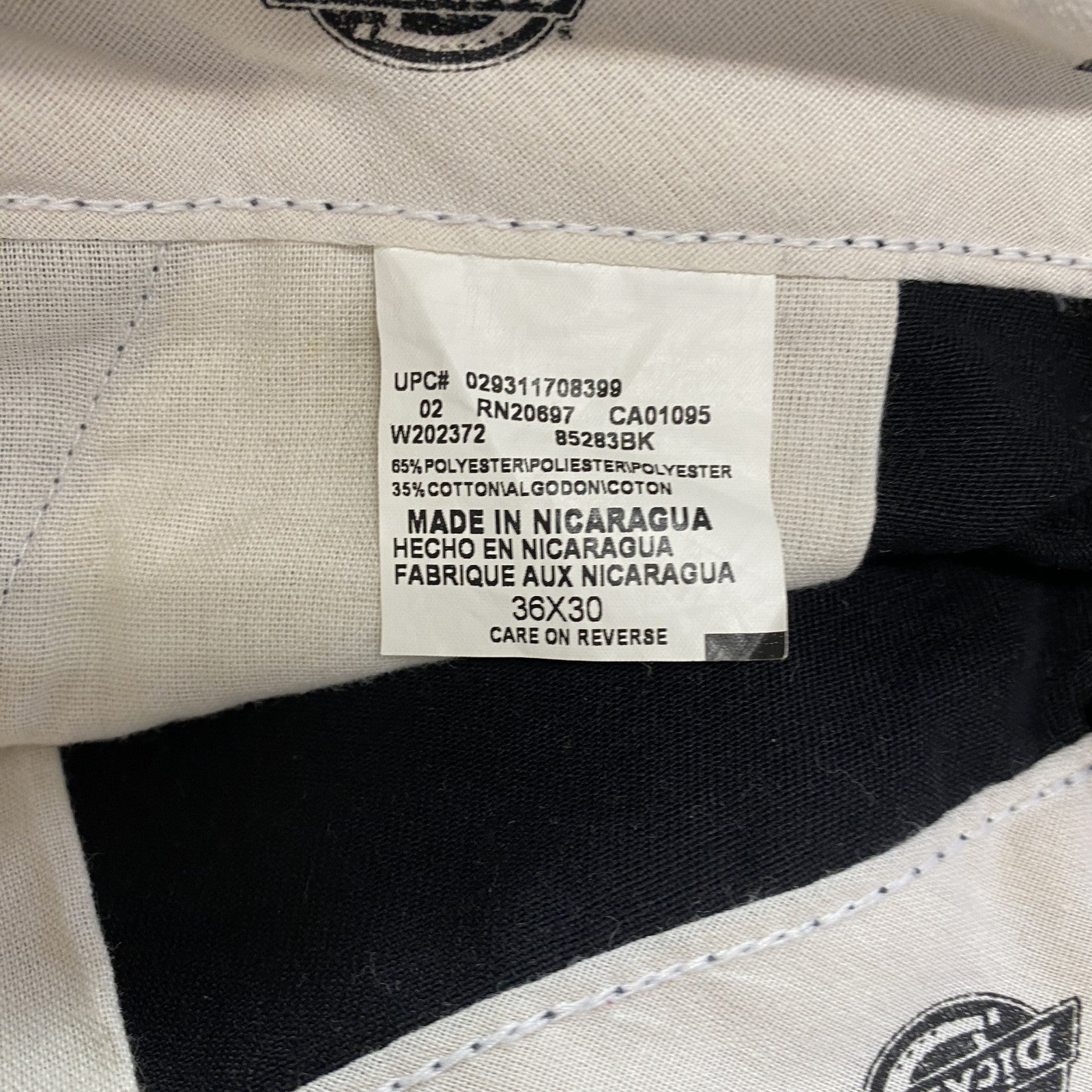Dickies　ディッキーズ　ルーズフィットダブルニーワークパンツ　黒　ブラック　W36サイズ　