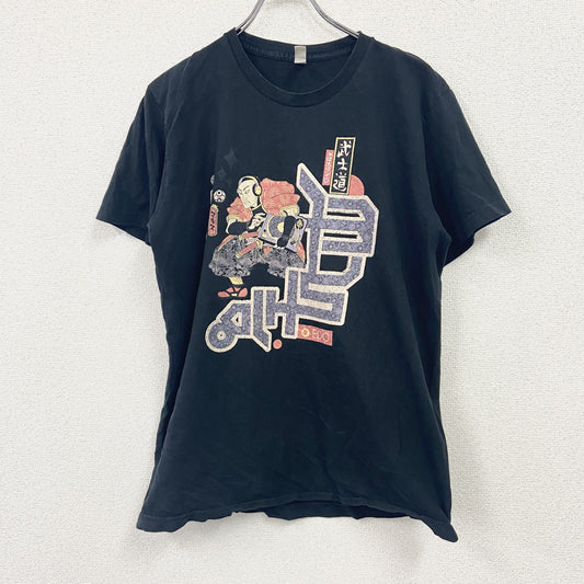 American Apparel　半袖プリントTシャツ　武士道　黒　ブラック　Lサイズ