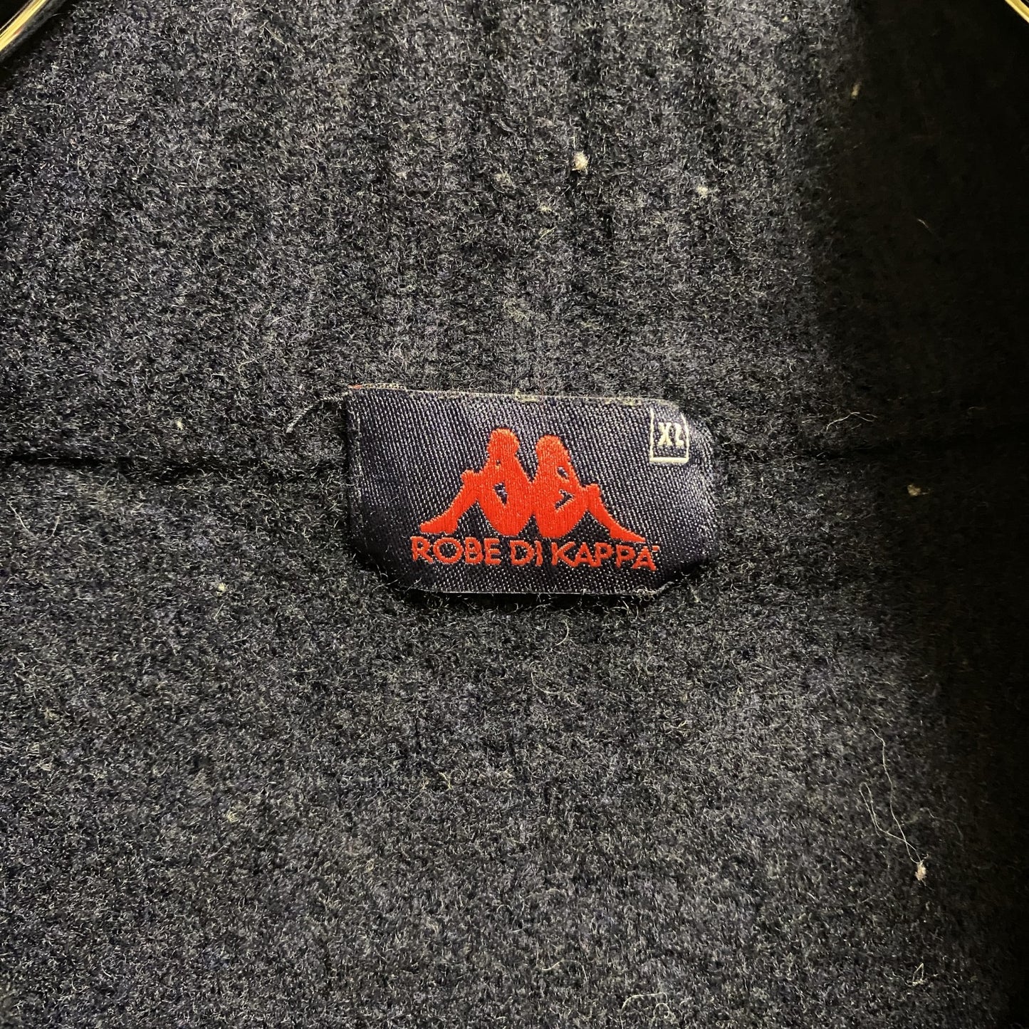 古着 used　KAPPA カッパ　長袖ハーフジップニット　セーター　ネイビー　グレー　バイカラー　ヴィンテージ　レトロ