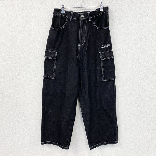 VISION STREET WEAR　ヴィジョンストリートウェア　デニムカーゴパンツ　ジップフライ　黒　ブラック　Lサイズ