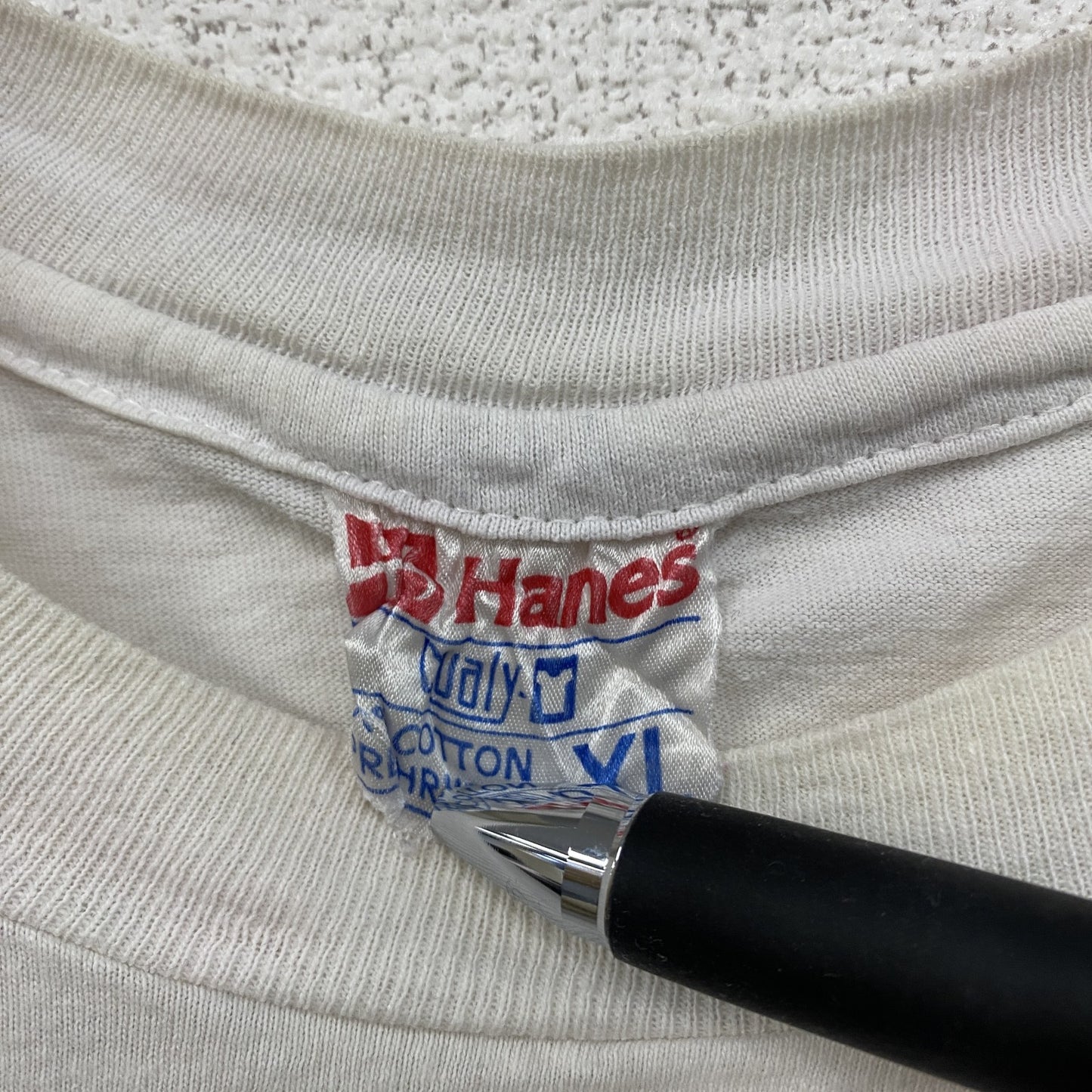 00s　Hanes　半袖プリントTシャツ　星条旗　ヴィンテージ　白　ホワイト　XLサイズ