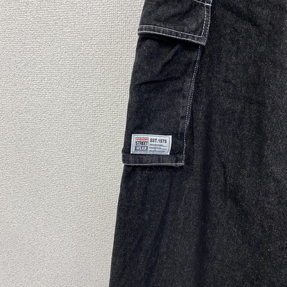 VISION STREET WEAR　ヴィジョンストリートウェア　デニムカーゴパンツ　ジップフライ　黒　ブラック　Lサイズ