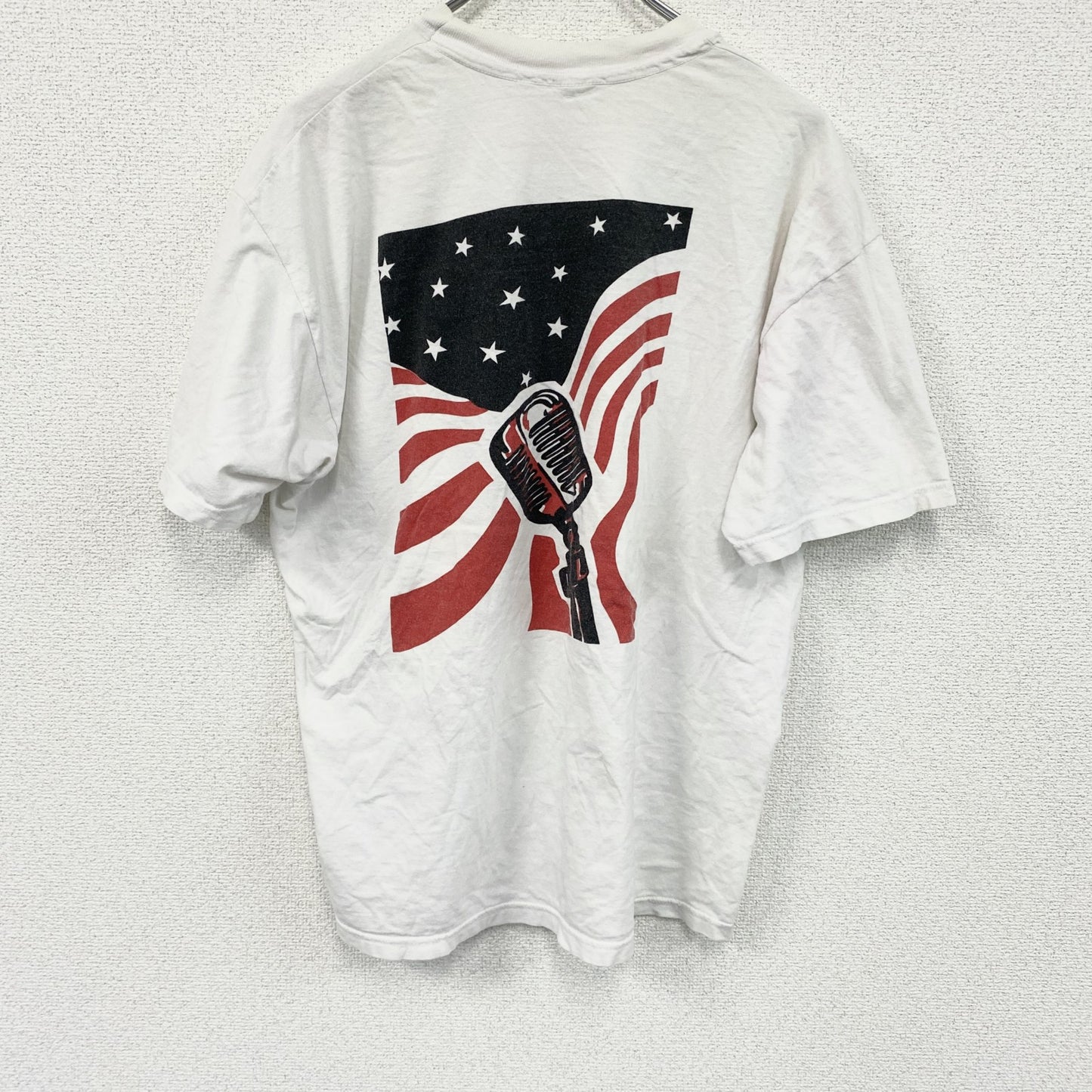 00s　Hanes　半袖プリントTシャツ　星条旗　ヴィンテージ　白　ホワイト　XLサイズ