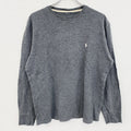 古着 used　長袖ワンポイント刺繍Tシャツ　カットソー　灰色　グレー