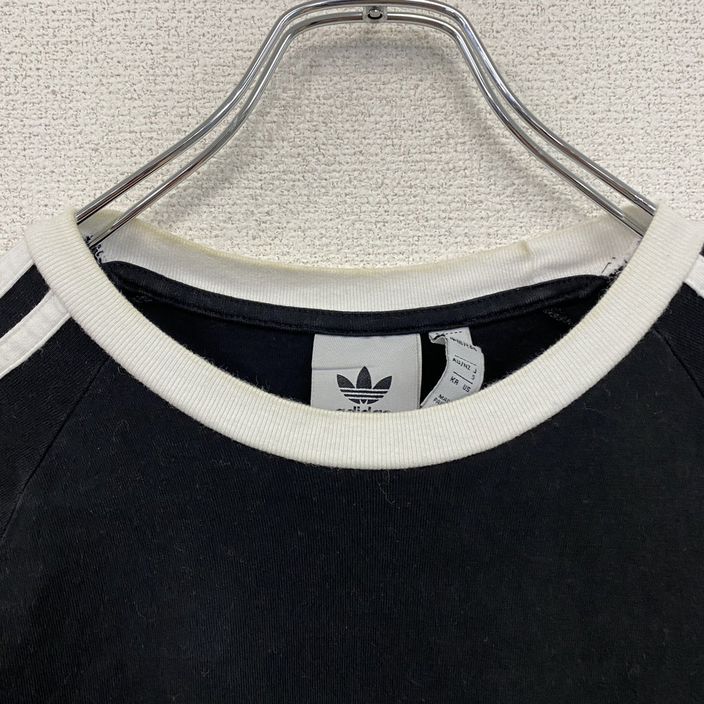 adidas　アディダス　3-STRIPES　スリーストライプス　半袖Tシャツ　トレフォイルロゴ　黒　ブラック　Sサイズ　