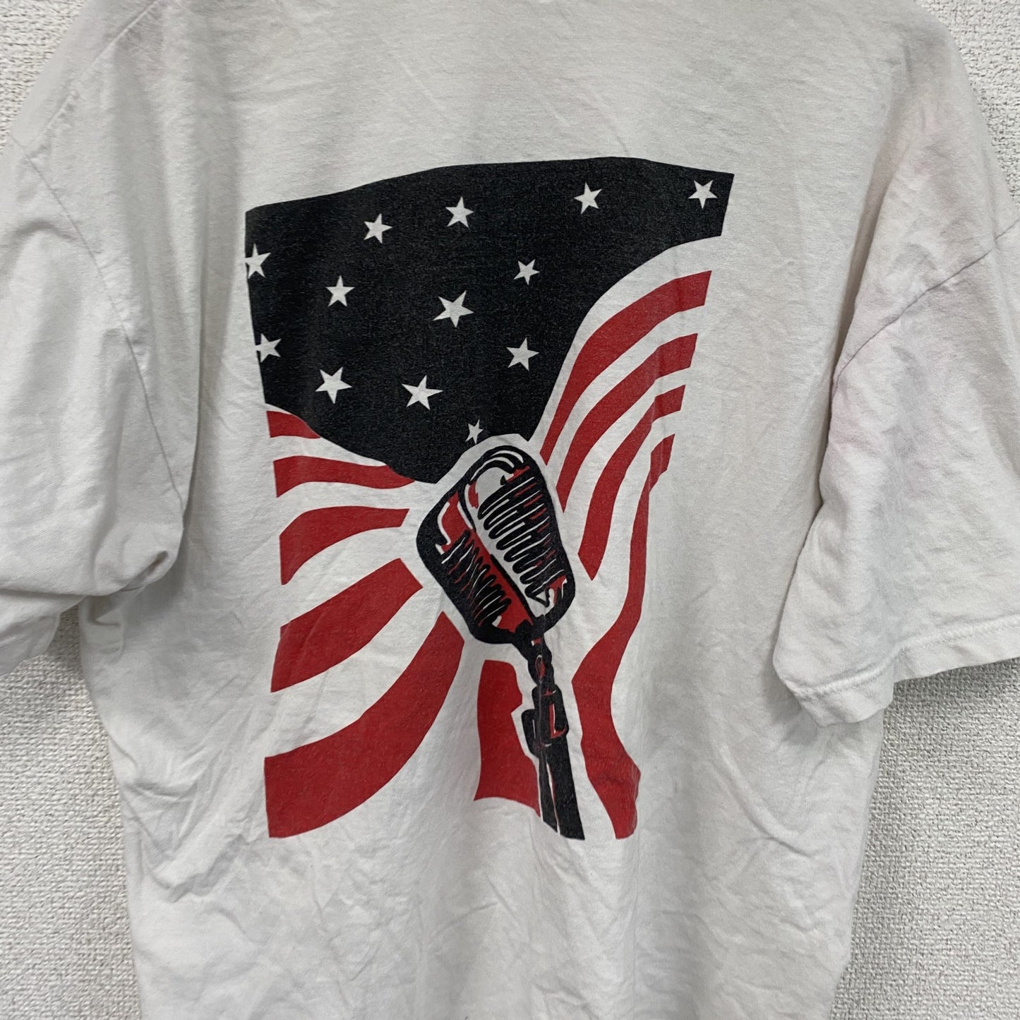 00s　Hanes　半袖プリントTシャツ　星条旗　ヴィンテージ　白　ホワイト　XLサイズ
