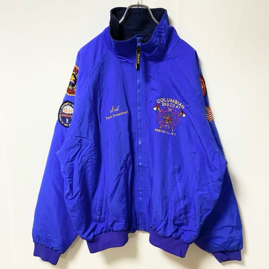 古着 used　GAME SPORTSWEAR　長袖裏フリースナイロンジャケット　アウター　ワッペン　ビックシルエット　XLサイズ