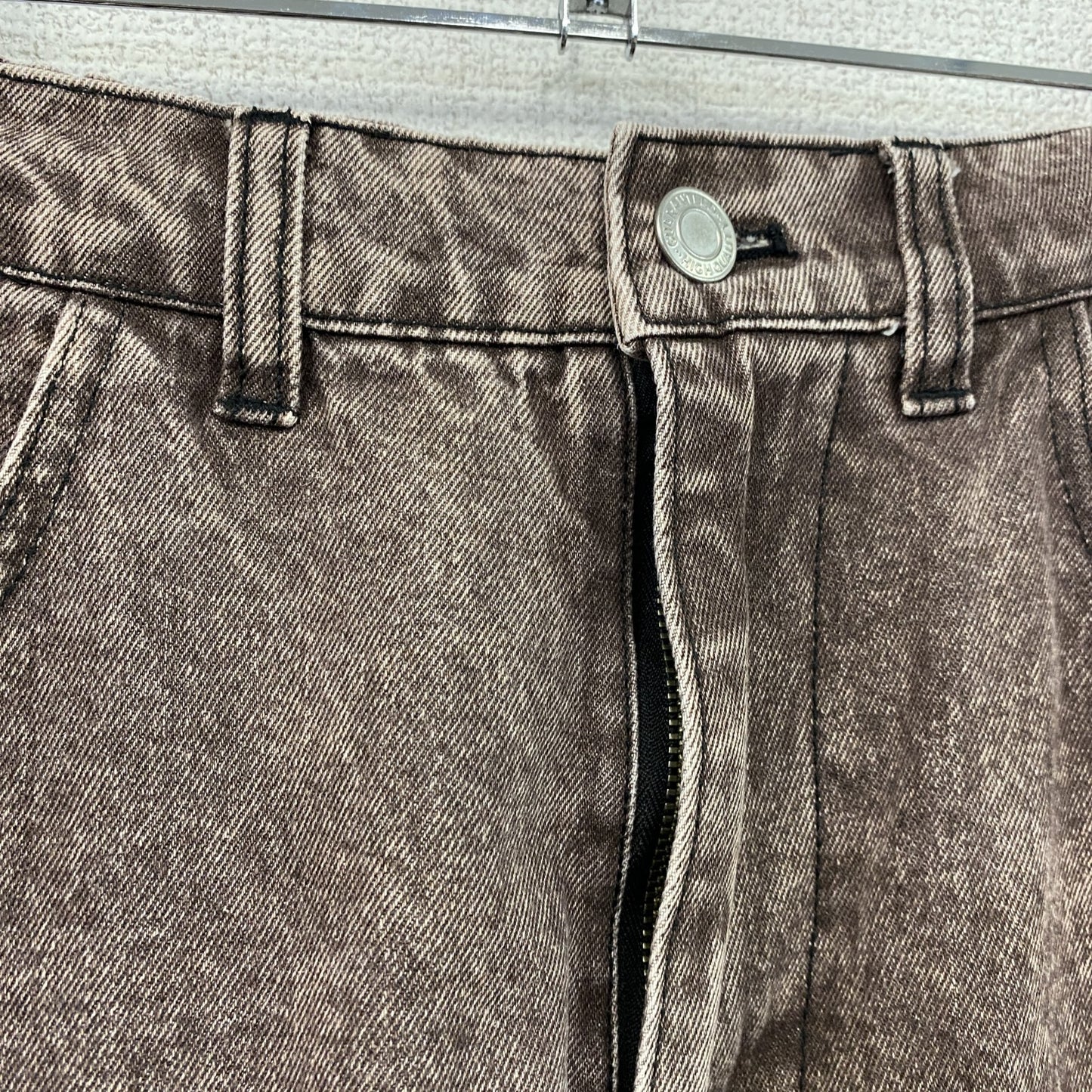 VISION STREET WEAR　ヴィジョンストリートウェア　デニムカーゴパンツ　ジップフライ　茶色　ブラウン　Lサイズ