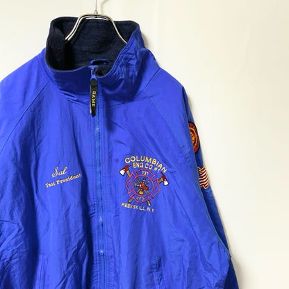 古着 used　GAME SPORTSWEAR　長袖裏フリースナイロンジャケット　アウター　ワッペン　ビックシルエット　XLサイズ