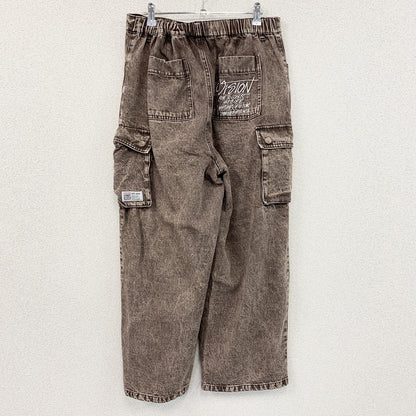 VISION STREET WEAR　ヴィジョンストリートウェア　デニムカーゴパンツ　ジップフライ　茶色　ブラウン　Lサイズ