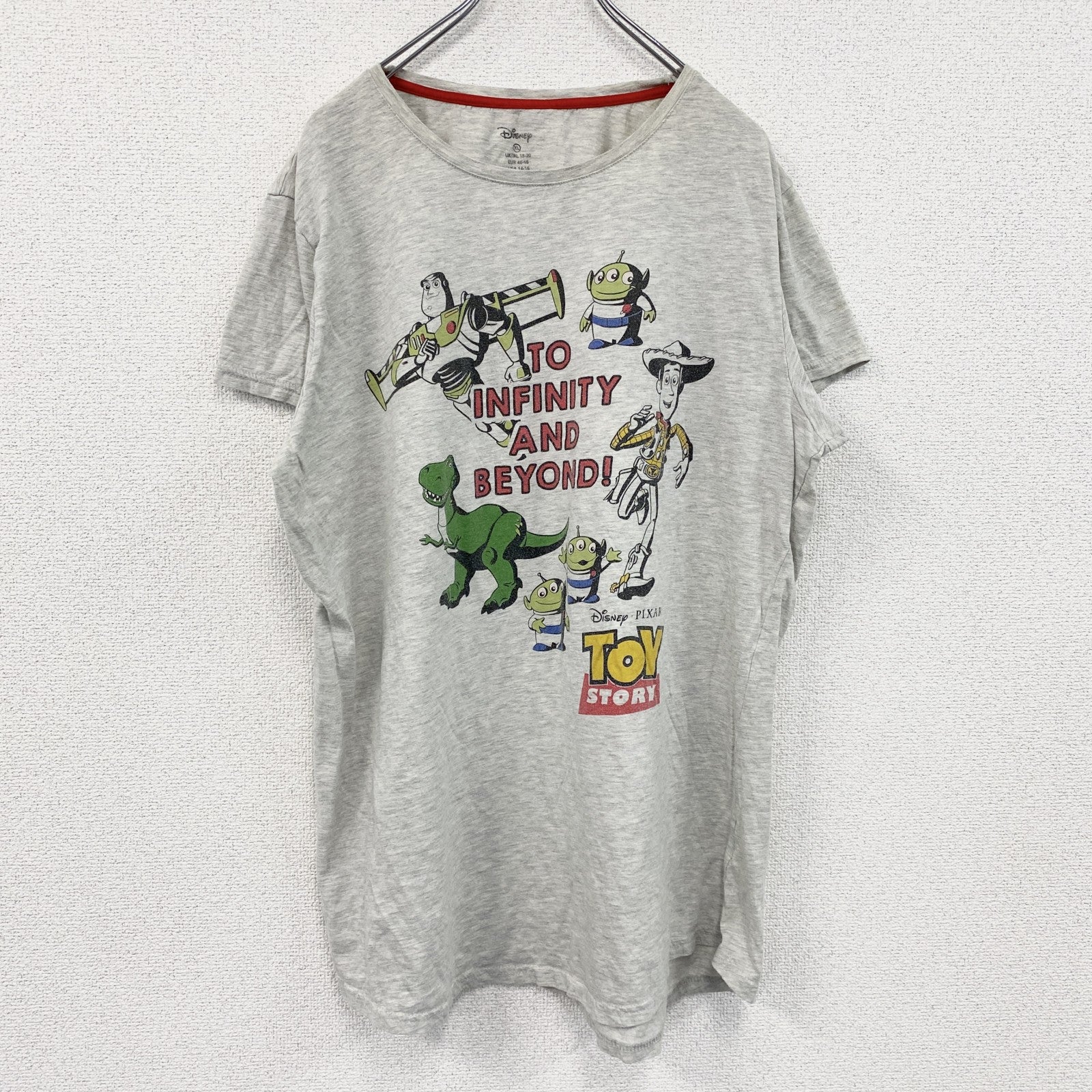 Disney　ディズニー　トイストーリー　半袖プリントTシャツ　灰色　グレー　XLサイズ