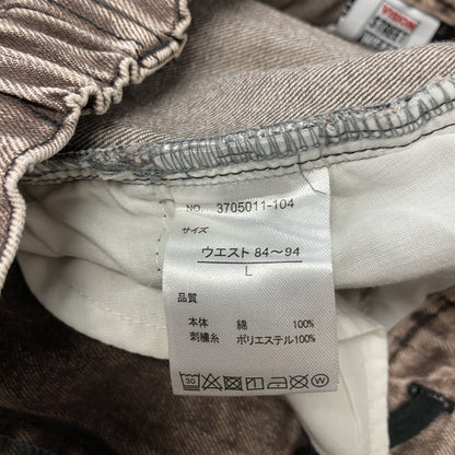 VISION STREET WEAR　ヴィジョンストリートウェア　デニムカーゴパンツ　ジップフライ　茶色　ブラウン　Lサイズ
