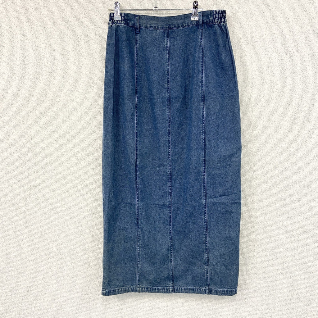 LAFEI NIER　デニムスカート/タイトロングスカート　ボタン前開き　インディゴ　XXLサイズ