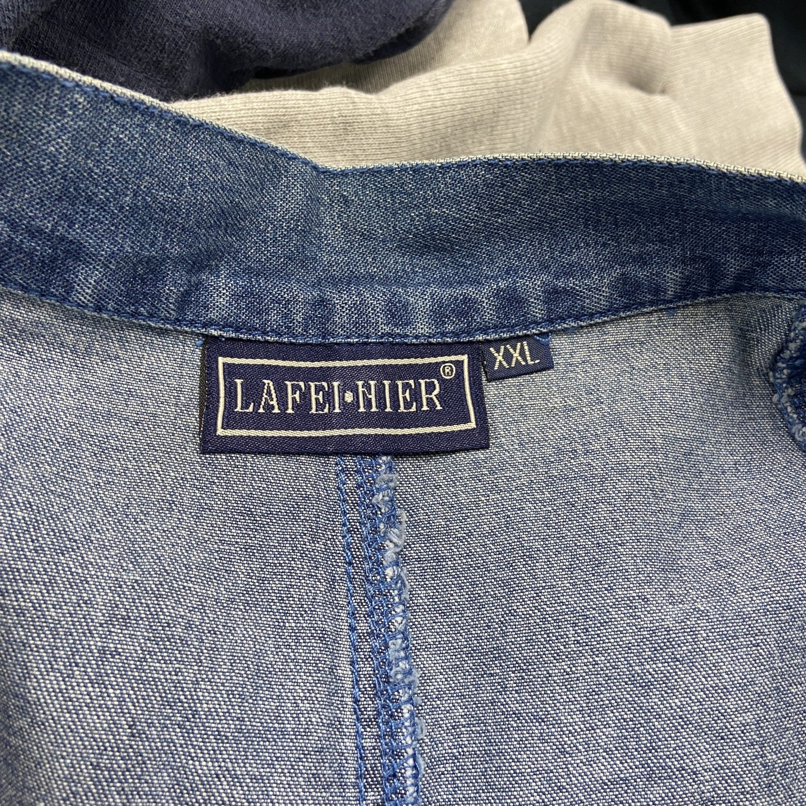 LAFEI NIER　デニムスカート/タイトロングスカート　ボタン前開き　インディゴ　XXLサイズ