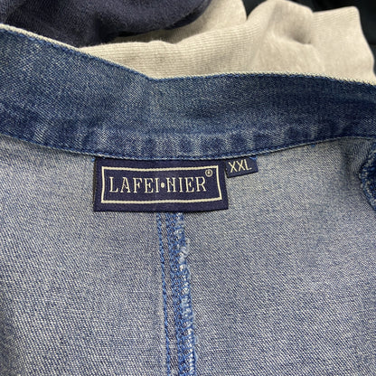 LAFEI NIER　デニムスカート/タイトロングスカート　ボタン前開き　インディゴ　XXLサイズ