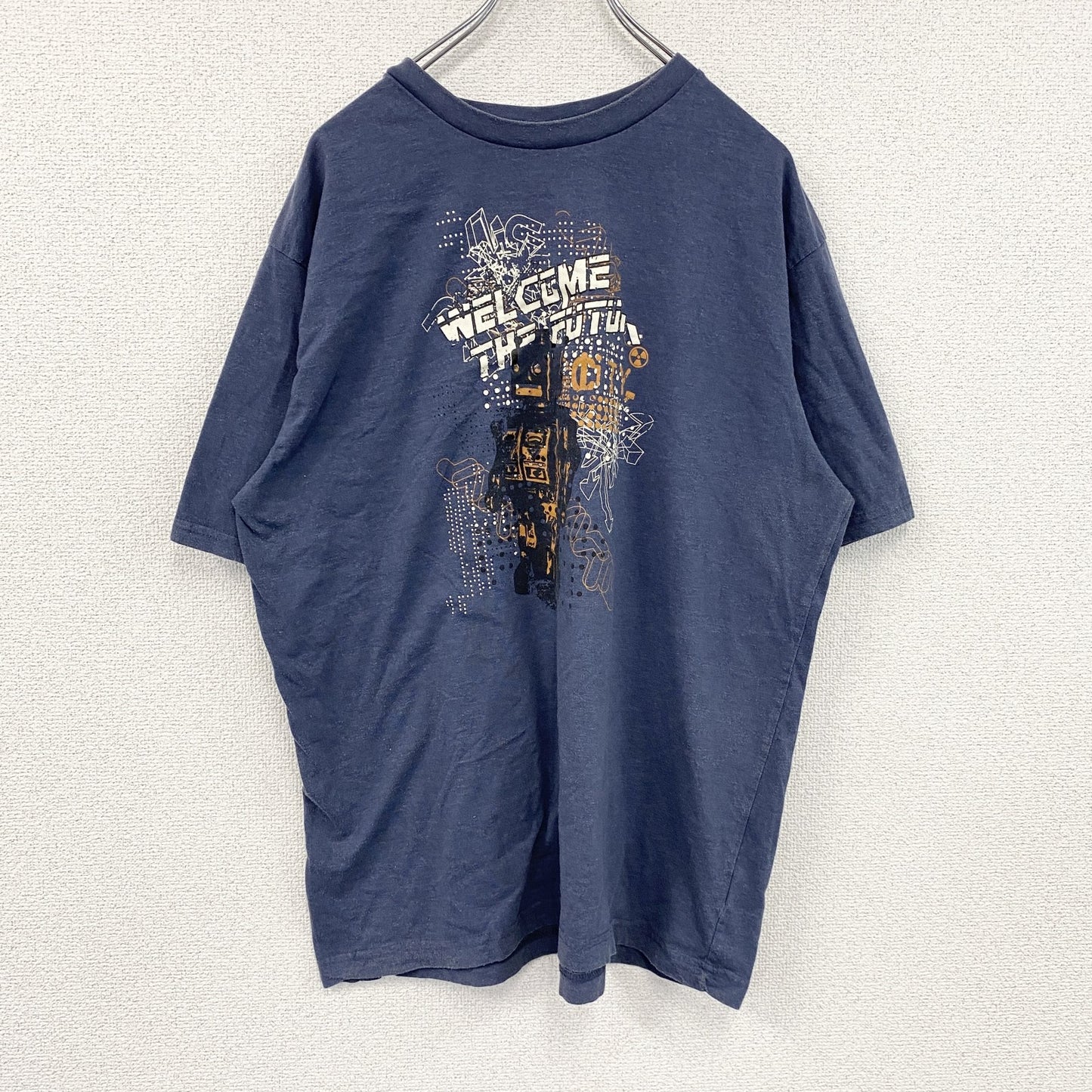 cedar wooa state　半袖プリントTシャツ　ロボット　紺　ネイビー　XLサイズ