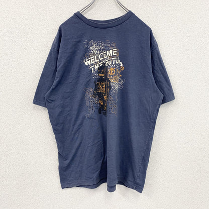 cedar wooa state　半袖プリントTシャツ　ロボット　紺　ネイビー　XLサイズ