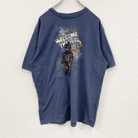 cedar wooa state　半袖プリントTシャツ　ロボット　紺　ネイビー　XLサイズ