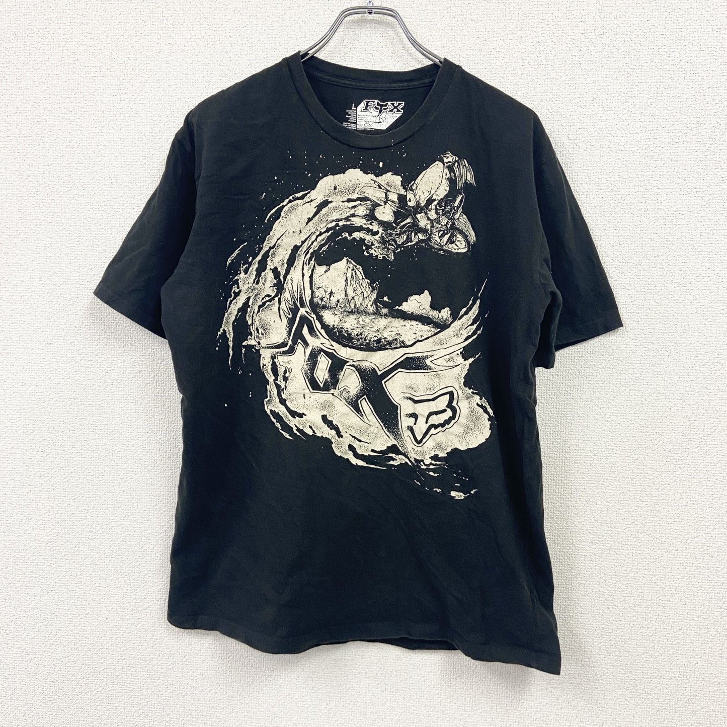 FOX　フォックス　半袖プリントTシャツ　黒　ブラック　Lサイズ