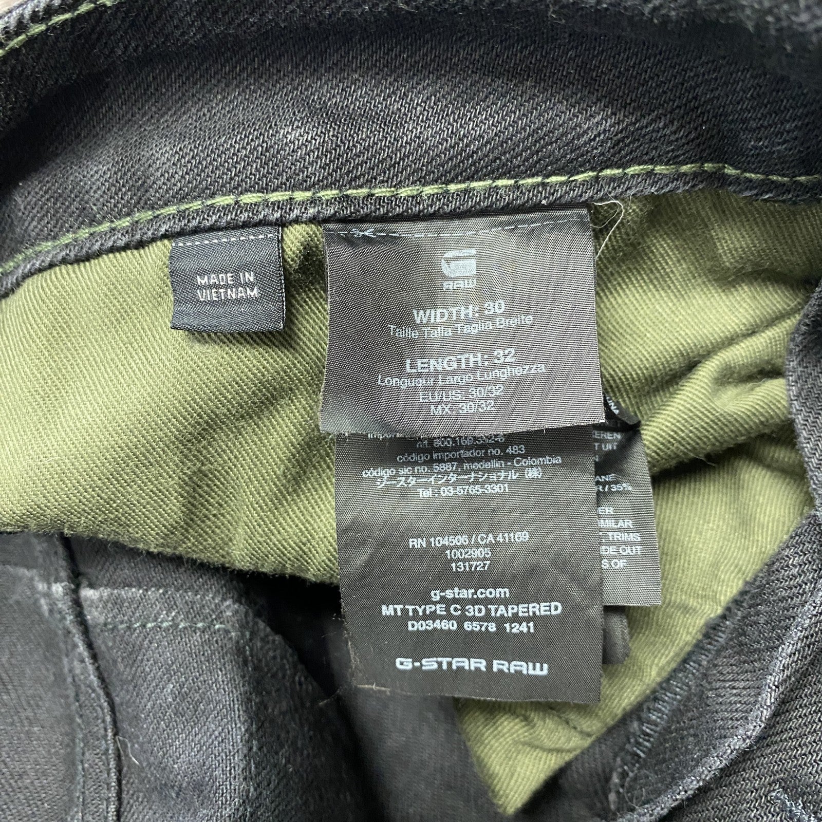 G-STAR RAW　ジースターロゥ　ARC　3D　デニムパンツ/ジーンズ　ボタンフライ　黒　ブラック　W30サイズ