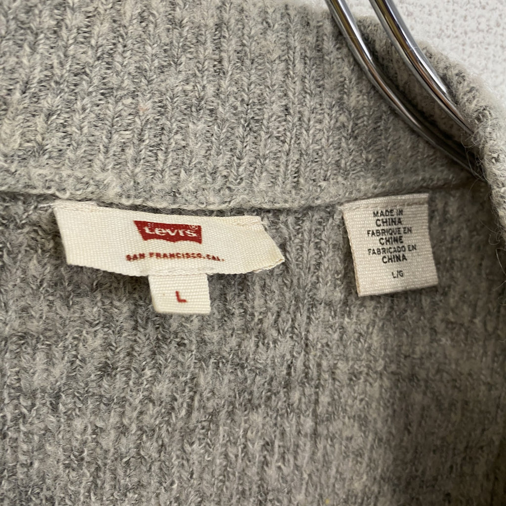 古着 used　LEVI’S　リーバイス　フルジップニットカーディガン　灰色　グレー　Lサイズ