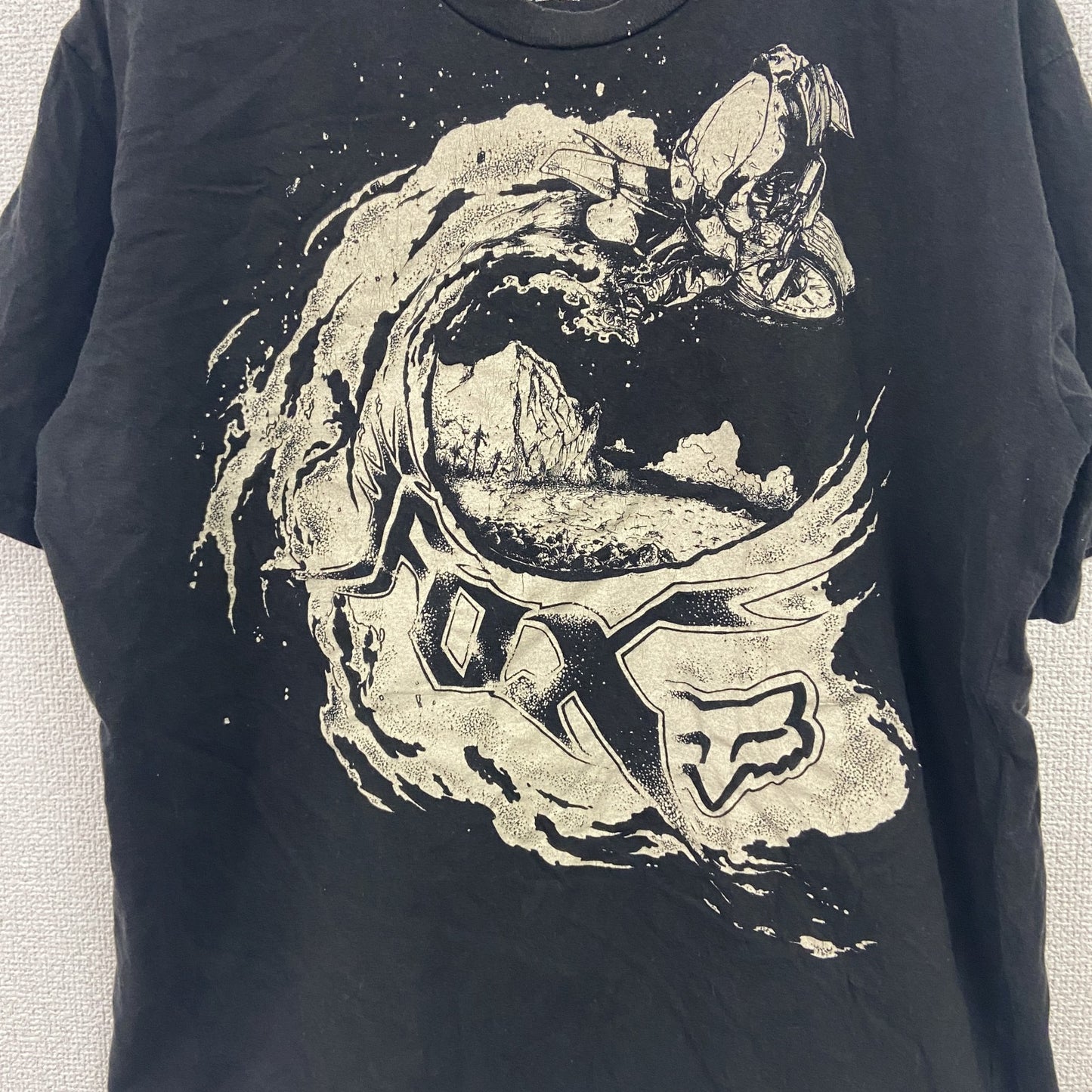 FOX　フォックス　半袖プリントTシャツ　黒　ブラック　Lサイズ