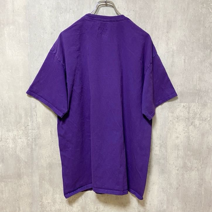 古着 used　RUSSELL ラッセル　NCAA　カンザス大学　アメフト　半袖カレッジプリントTシャツ　紫　パープル　XLサイズ