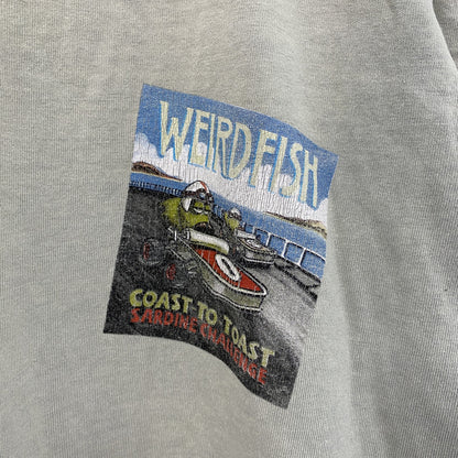 Weird fish　半袖プリントTシャツ　ミントグレー　Mサイズ