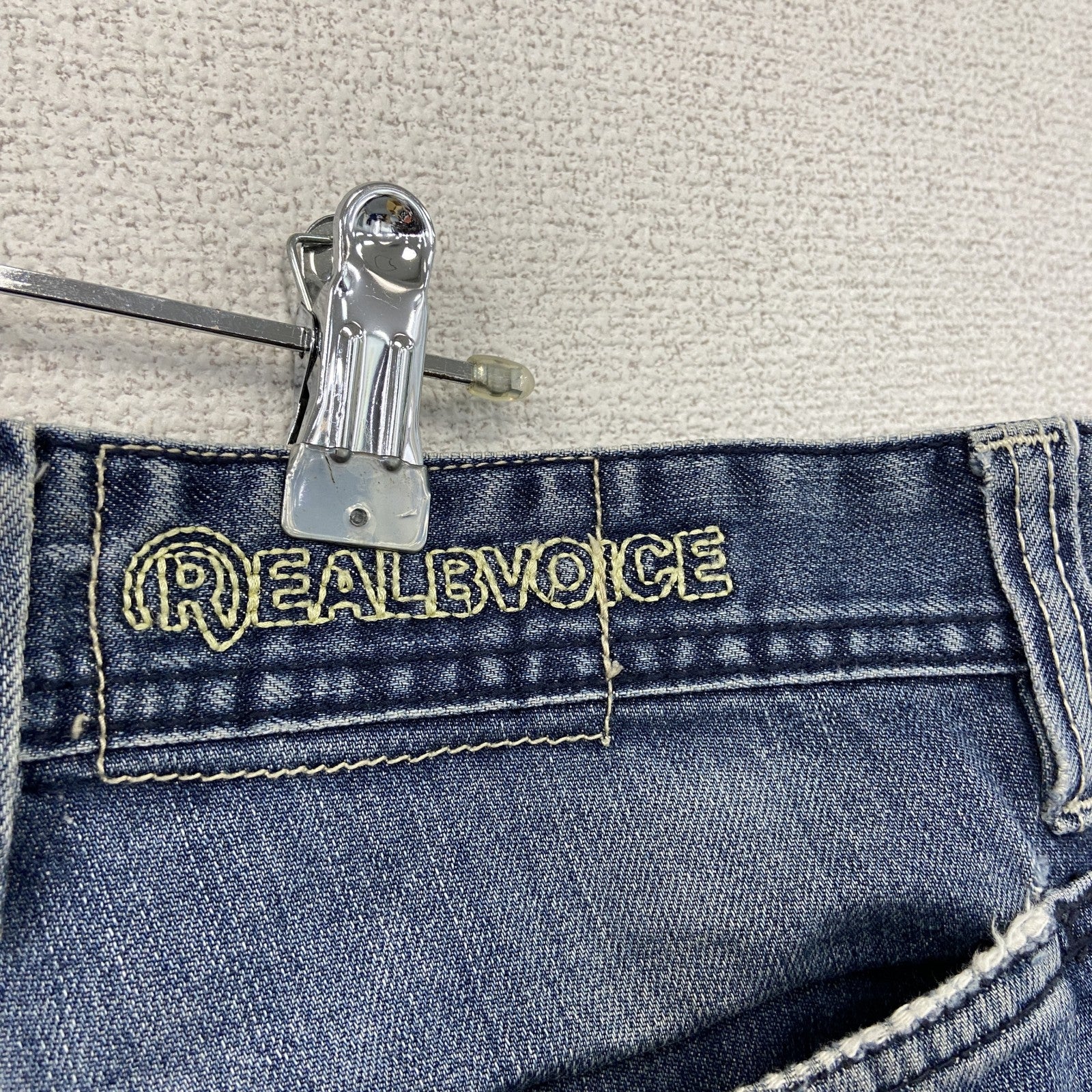 Real Bvoice　リアルビーボイス　デニムパンツ/ジーンズ　7連プリント　ペイントスプラッシュ　インディゴ　W32サイズ