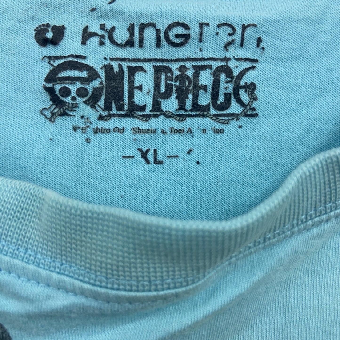 ONE PICE　ワンピース　モンキーDルフィ　半袖Tシャツ　アニメT　キャラクターT　水色　ブルー　XLサイズ